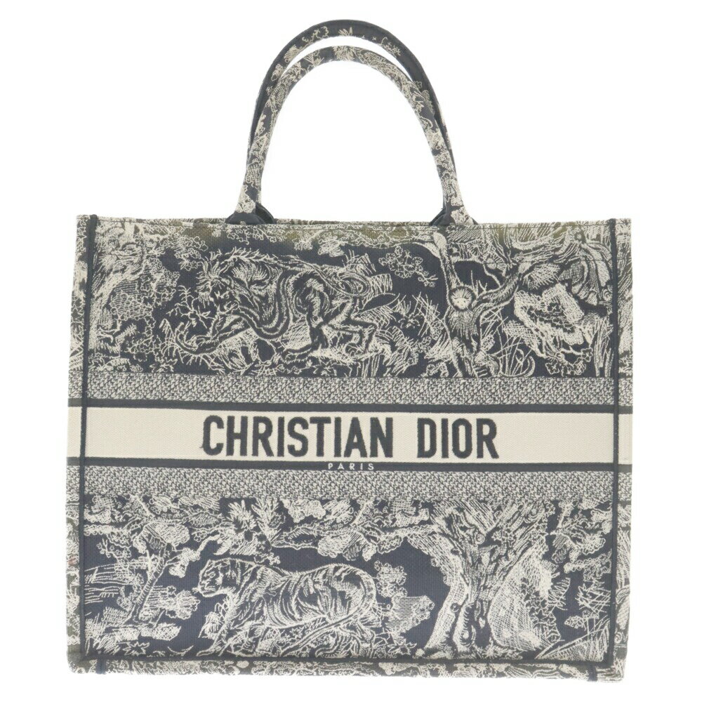 Christian Dior(クリスチャンディオール) トワル ドゥ ジュイ エンブロイダリー ブックトート ラージ トートバッグ ネイビー【中古】【程度B】【カラーネイビー】【取扱店舗新宿】のサムネイル