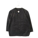 VISVIM(ヴィスヴィム) サイズ:2 17AW DUGOUT SHIRT ダグアウト ノーカラー ベースボール長袖シャツ ブラック 0117205011028【中古】【程度B】【カラーブラック】【取扱店舗BRING福岡天神店】