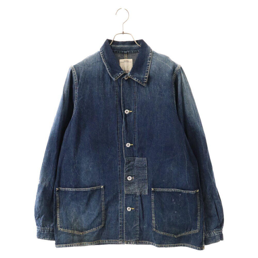 VISVIM(ヴィスヴィム) サイズ:2 19SS SECTION GANG COVERALL DRY DENIM セクションゴングカバーオールドライデニムジャケット インディゴ 0119305006002【中古】【程度B】【カラーブルー】【オンライン限定商品】