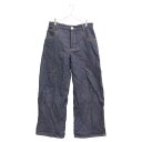 BOTTEGA VENETA(ボッテガヴェネタ) サイズ:40 22SS Metal Denim Twill Trouser シワ加工 ワイドデニムパンツ インディゴ 696629【中古】【程度A】【カラーブルー】【取扱店舗BRING仙台店】