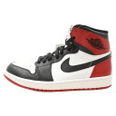 NIKE(ナイキ) サイズ:27.0cm AIR JORDAN1 RETRO HIGH OG 2013 エアジョーダン1 ハイカットスニーカー つま黒 ブラック/レッド US9 555088-184【新古品/中古】【程度S】【カラーブラック】【取扱店舗BRING京都河原町店】