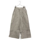 MM6 Maison Margiela(エムエムシックスメゾンマルジェラ) サイズ:36 22AW TROUSERS クロップドワイドデニムパンツ グレー レディース S52LA0181 S30653【中古】【程度B】【カラーグレー】【オンライン限定商品】