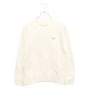 PRADA(プラダ) サイズ:S 22AW Technical Cotton Sweatshirt テクニカルコットンスウェットシャツ クルーネック トレーナー ホワイト UJL30A S222【中古】【程度A】【カラーホワイト】【取扱店舗BRING渋谷ANNEX店】