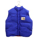 GUCCI(グッチ) サイズ:XXXL ×THE NORTH FACE ザノースフェイス ロゴプリント ダウン ベスト ブルー 663761【中古】【程度A】【カラーブルー】【オンライン限定商品】