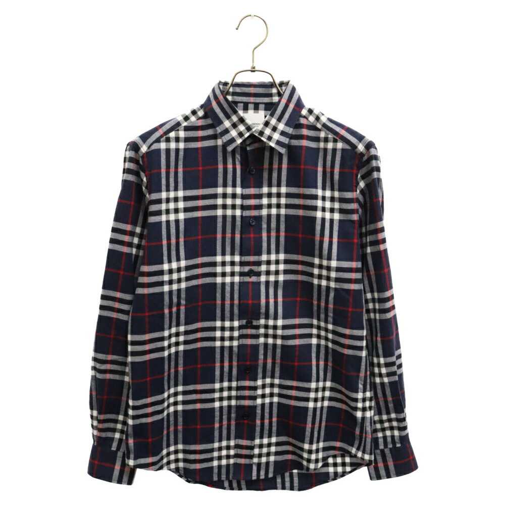 BURBERRY(バーバリー) サイズ:S 長袖チェックシャツ ノバチェック ネイビー 8020881【中古】【程度A】【カラーネイビー】【取扱店舗BRING札幌店】