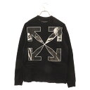 OFF-WHITE(オフホワイト) サイズ:S 20SS CARAVAGGIO ARROW L/S カラヴァッジオ アロー グラフィックプリント クルーネック長袖Tシャツ ブラック OMAB064F21JER014