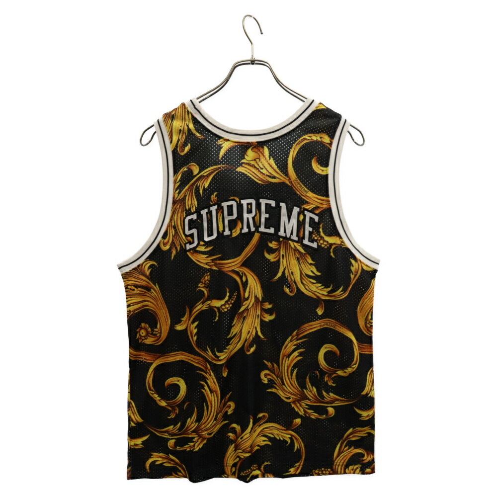 SUPREME(シュプリーム) サイズ:L 14SS×NIKE Basketball Jersey ナイキ バスケットボール ジャージ 総柄 メッシュ タンクトップ ブラック/イエロー 648780-010【中古】【程度B】【カラーマルチカラー】【オンライン限定商品】