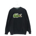 LACOSTE(ラコステ) サイズ:S ×BEAMS 別注 Big Croco Crew Sweat ロゴワッペン付き クルーネック スウェット トレーナー ブラック SH706PL【中古】【程度B】【カラーブラック】【オンライン限定商品】