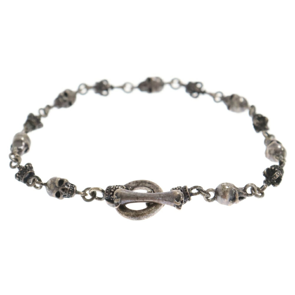 Justin Davis(ジャスティンデイヴィス) SKULL DIVINE Bracelet スカルブレスレット シルバー【中古】【程度B】【カラーシルバー】【取扱店舗BRING渋谷ANNEX店】