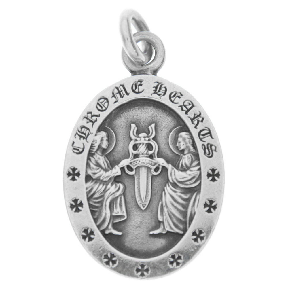 CHROME HEARTS(Nn[c) ANGEL MEDAL OVAL GWF_I[o lbNXgbv Vo[yÁzyxBzyJ[Vo[zy戵X܏aJz