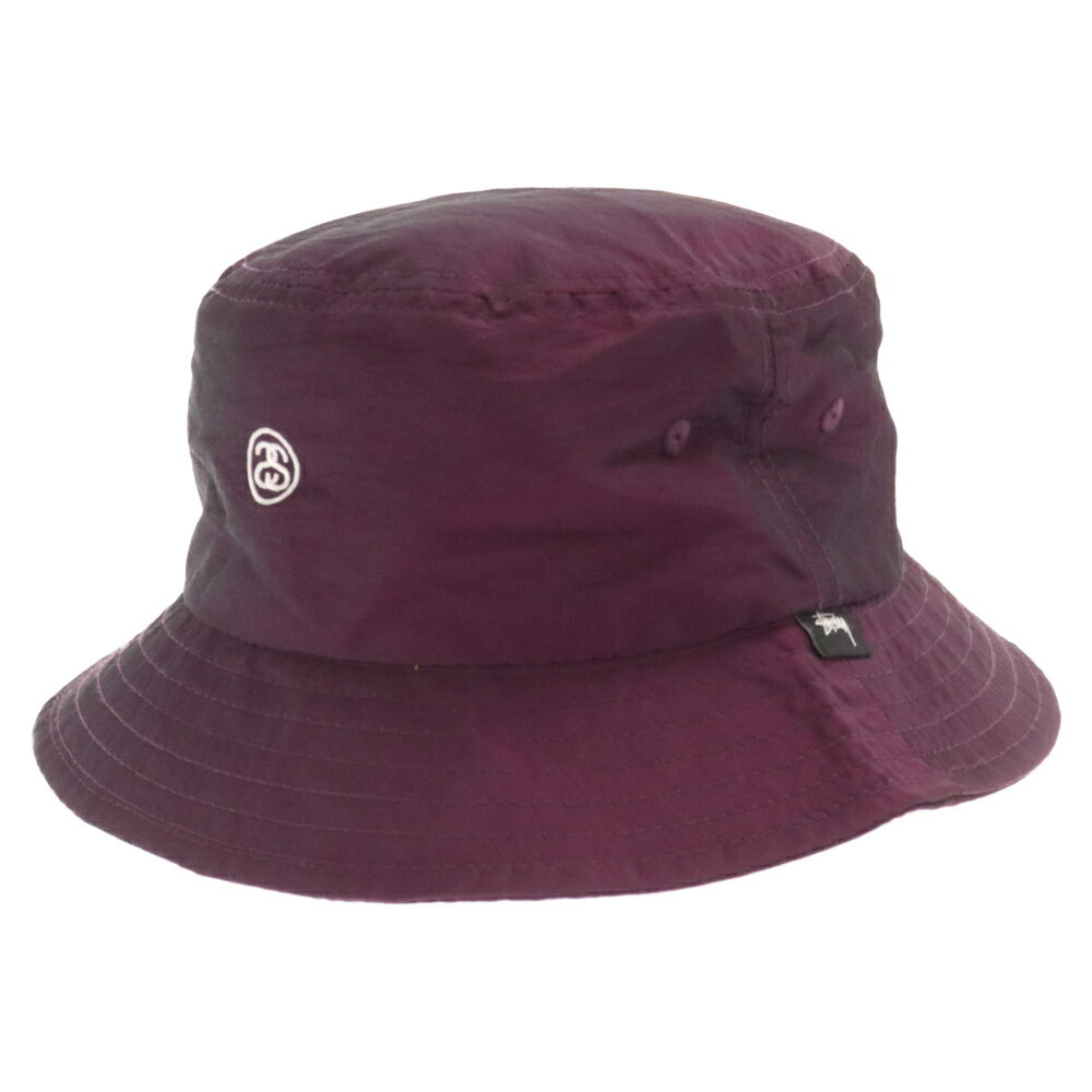 STUSSY(ステューシー) サイズ:XS/S Iridescent Bucket Hat ロゴ刺繍 バケットハット パープル 232120