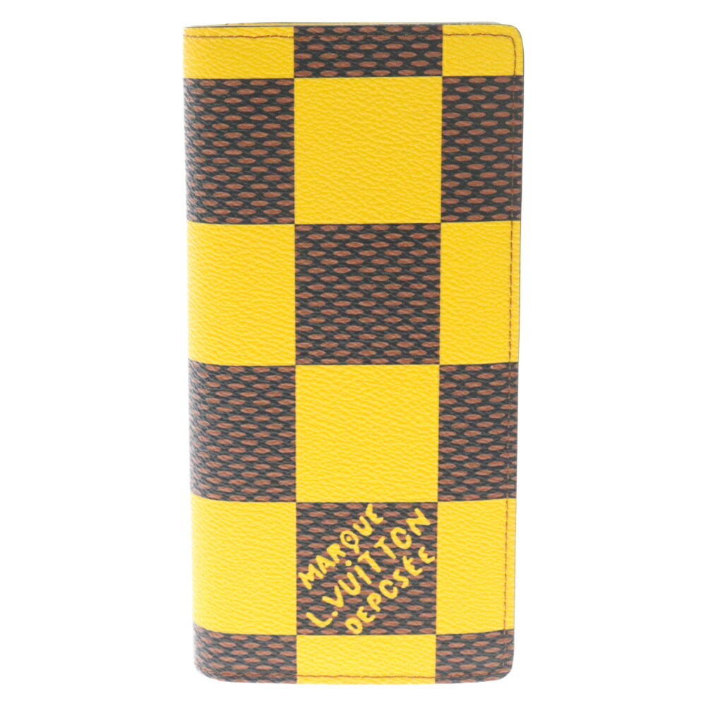 LOUIS VUITTON(ルイヴィトン) N40541 ダミエ ポップ キャンバス ポルトフォイユ ブラザ NM ロングウォレット 長財布 イエロー/ブラウン【中古】【程度B】【カラーイエロー】【取扱店舗渋谷】のサムネイル