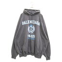 BALENCIAGA(oVAK) TCY:2 22SS Oversized College 1917 Hoodie _[WH I[o[TCY JbWS t[fB[ p[J[ lCr[ 697879 TMV96yÁzyxBzyJ[lCr[zy戵XBRINGaJANNEXXz