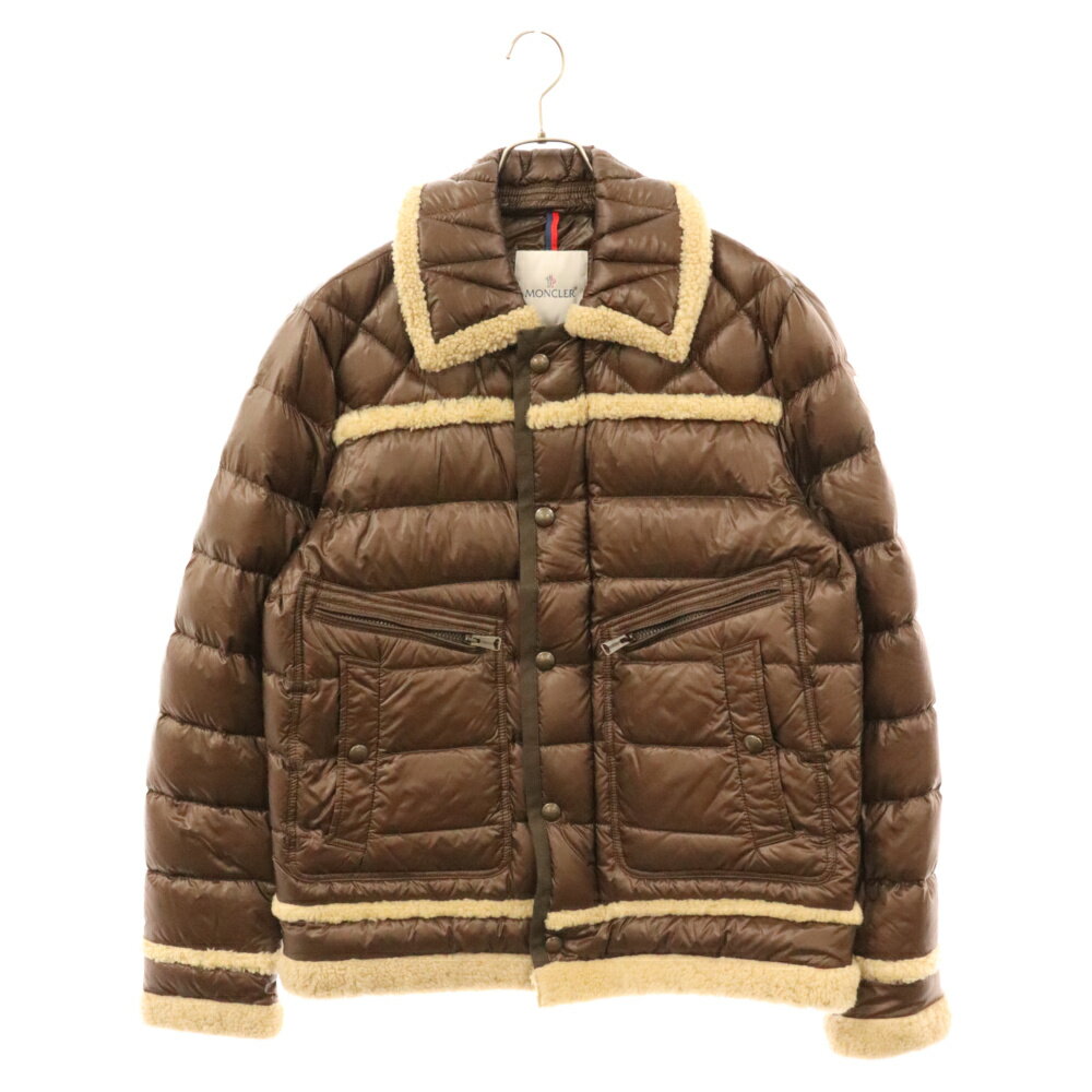 MONCLER(モンクレール) サイズ:4 12AW EVARISTE エヴァリスト ボア ジップアップ ナイロンダウンジャケット ブラウン 220914133515 53029