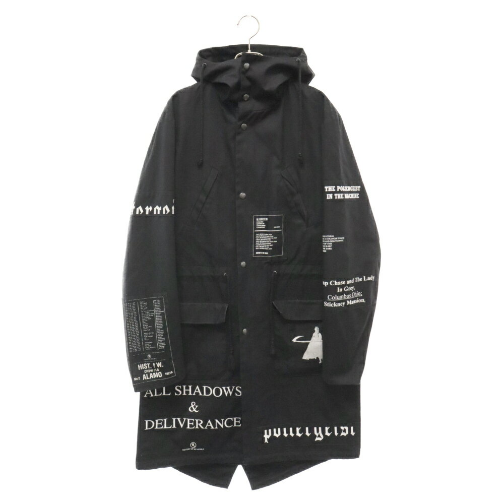 RAF SIMONS(ラフシモンズ) サイズ:44 05AW POLTERGEIST期 ARCHIVE ポルターガイスト期 パッチワーク モッズコートアウター ブラック アーカイブ【中古】【程度B】【カラーブラック】【取扱店舗AWESOME原宿店】