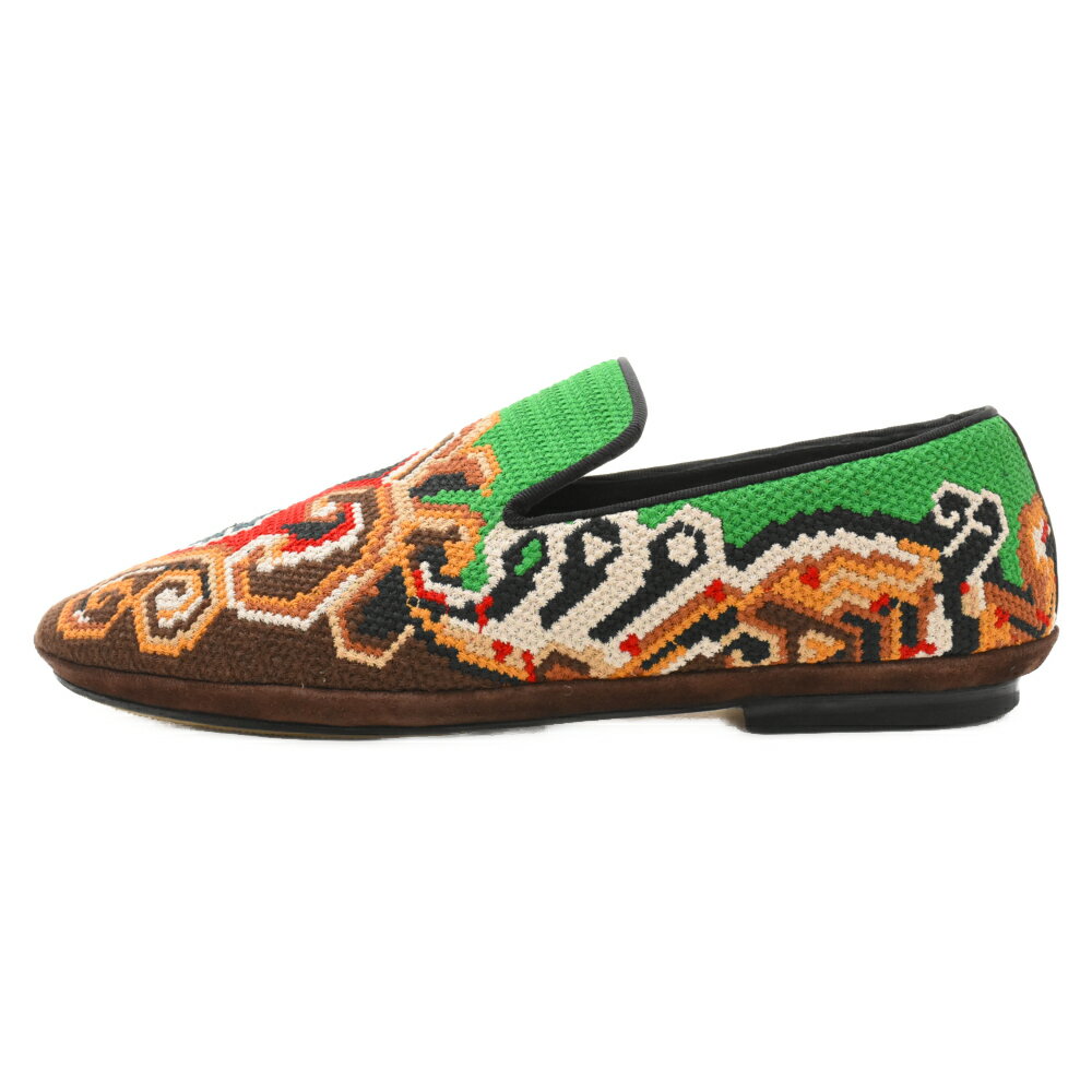 LOEWE(ロエベ) サイズ:39 Embroidered Slipper エンブロイダリー 総柄デザイン スリッパ スリッポン ローカットシューズ マルチカラー 621710【中古】【程度A】【カラーマルチカラー】【取扱店舗新宿】