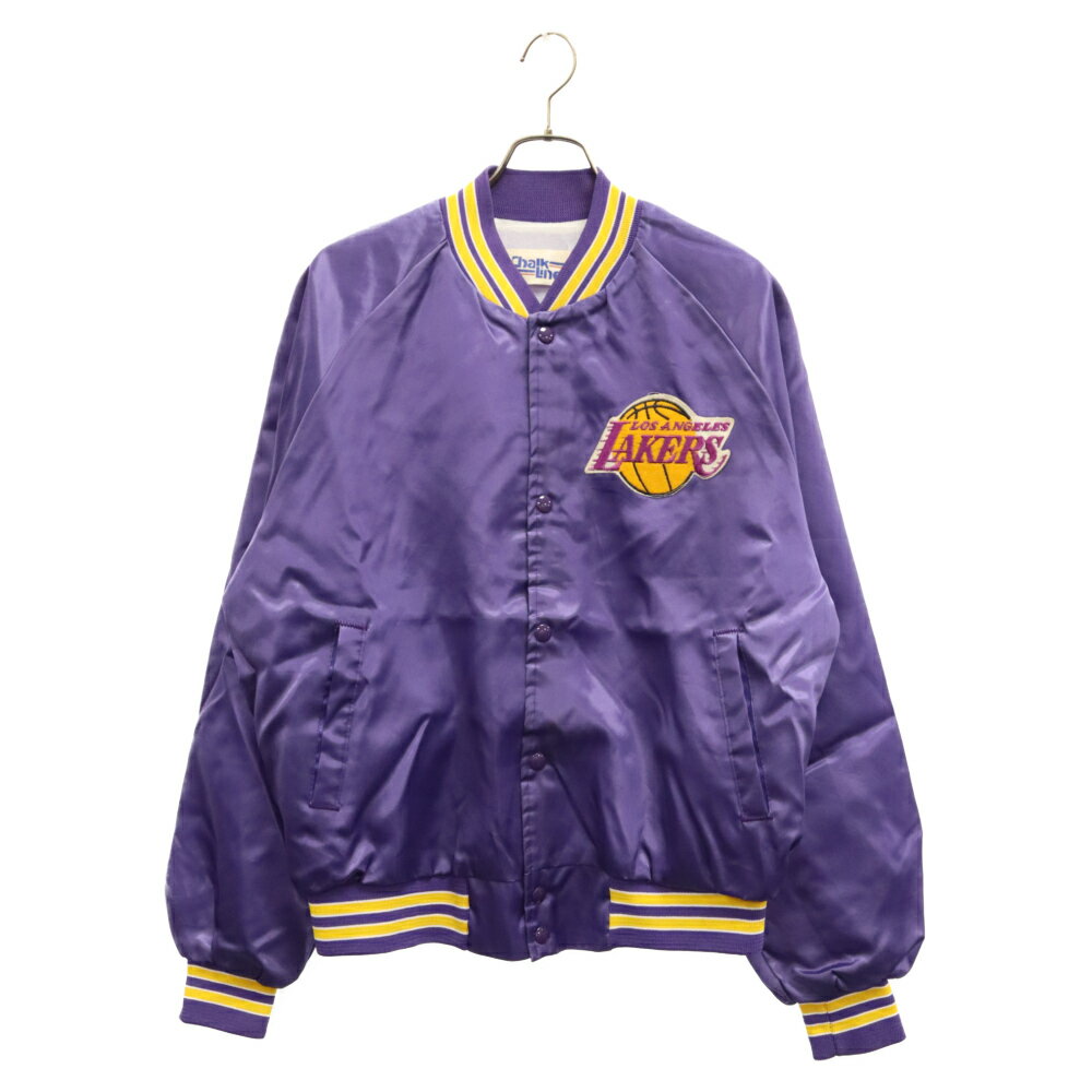 Chalk Line(チョークライン) サイズ:L 90S VINTAGE ヴィンテージ LAKERS レイカーズ ロゴパッチ ナイロンバーシティジャケット スタジャン パープル【中古】【程度B】【カラーパープル】【オンライン限定商品】