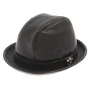 CHROME HEARTS(クロムハーツ) サイズ:S FEDORA/フェドラ ガンスリンガーBSフレアレザーハット ブラウン【中古】【程度B】【カラーブラウン】【取扱店舗OneStyle原宿店】