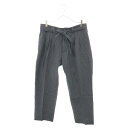 VISVIM(ヴィスヴィム) サイズ:2 17AW HAKAMA PANTS PINSTRIPE ウール リネン モヘア シルク混 ストライプ パンツ ネイビー 0117205008023【中古】【程度A】【カラーネイビー】【オンライン限定商品】