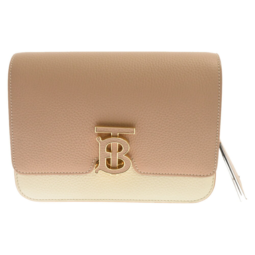 BURBERRY(バーバリー) Small TB Two Tone Crossbody Bag スモールTB レザー 2トーンショルダーバッグ 80491521 ホワイト/ベージュ【新古品/中古】【程度S】【カラーホワイト】【取扱店舗BRING札幌店】