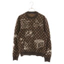 LOUIS VUITTON(ルイヴィトン) サイズ:XS 23AW Monogram knit sweater モノグラムニットセーター クルーネック ニットセーター RM232 ZLL HPN95W ブラウン【中古】【程度A】【カラーブラウン】【取扱店舗BRING梅田茶屋町店】