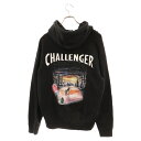 SCHOTT(ショット) サイズ:L ×CHALLENGER ×チャレンジャー バックプリント プルオーバースウェットパーカー ブラック 3113179【中古】【程度B】【カラーブラック】【オンライン限定商品】