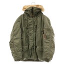 THE REAL McCOY'S(ザリアルマッコイ) サイズ:XS JACKET AIR CREW HEAVY ATTACHED HOOD MIL J.6279C N3-B フライトジャケット リアルファー【中古】【程度B】【カラーグリーン】【オンライン限定商品】