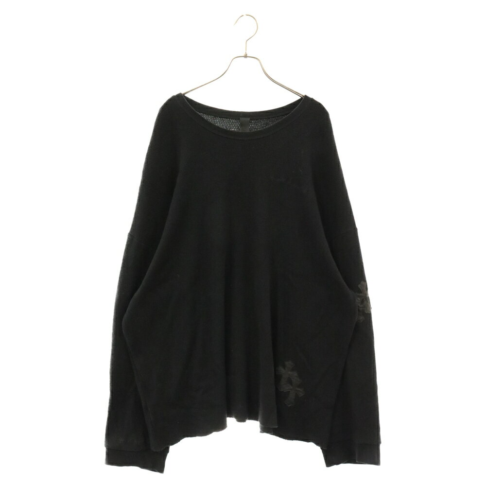 CHROME HEARTS(クロムハーツ) サイズ:XL GRP Y NOT U OVRSZD PLV THRML クロスパッチサーマル長袖Tシャツ ブラック【中古】【程度A】【カラーブラック】【取扱店舗原宿】