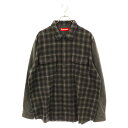 SUPREME(シュプリーム) サイズ:XL 23AW Houndstooth Plaid Flannel Shirt ハウンドトゥース プレイド フランネル長袖シャツ ブラック【中古】【程度B】【カラーブラック】【取扱店舗渋谷】