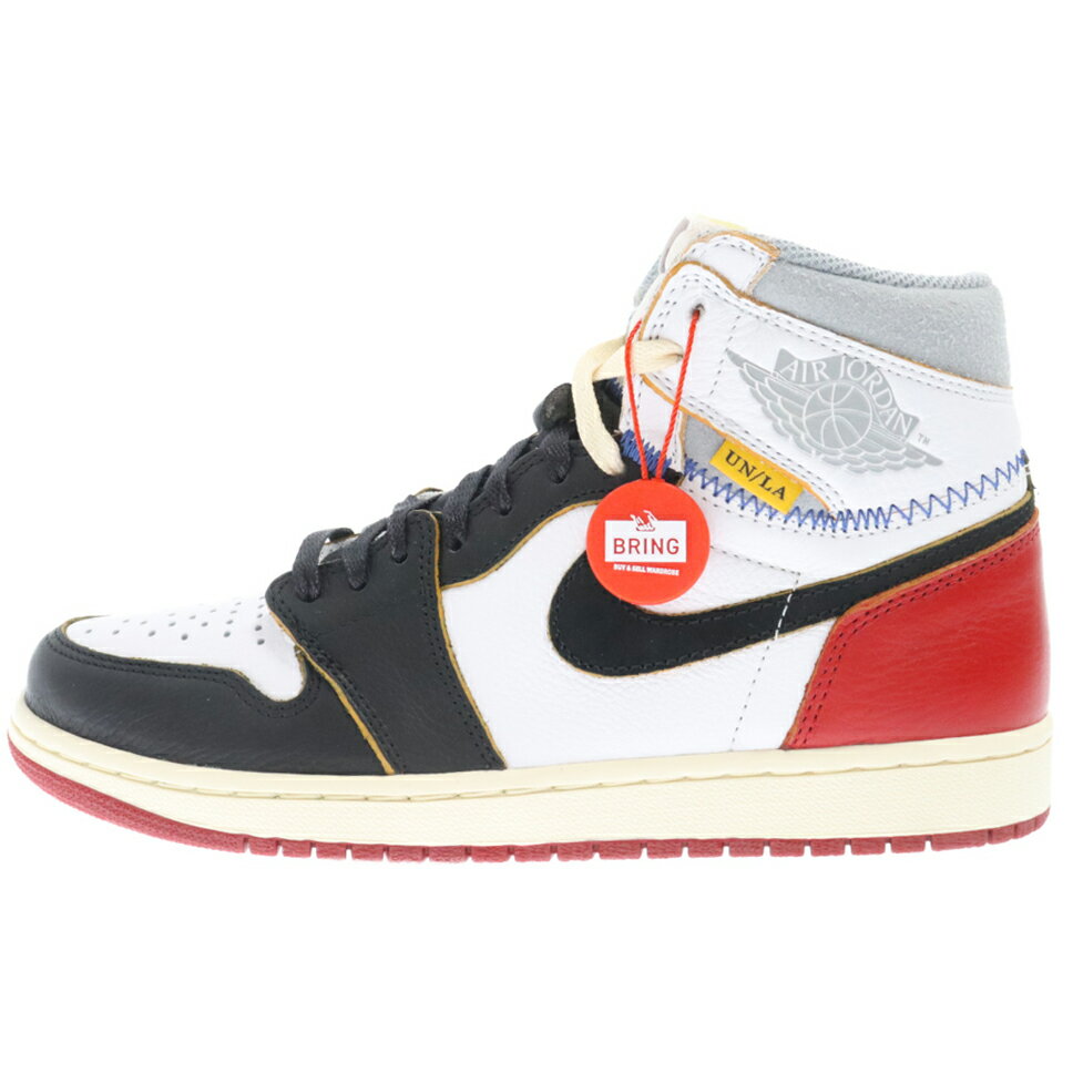 NIKE(ナイキ) サイズ:26.0cm ×UNION AIR JORDAN 1 RETRO HI NRG UNION ユニオン エアジョーダン1 レトロ ハイカットスニーカー ホワイト/レッド US8/26cm BV1300-106【新古品/中古】【程度S】【カラーホワイト】【取扱店舗BRING梅田茶屋町店】