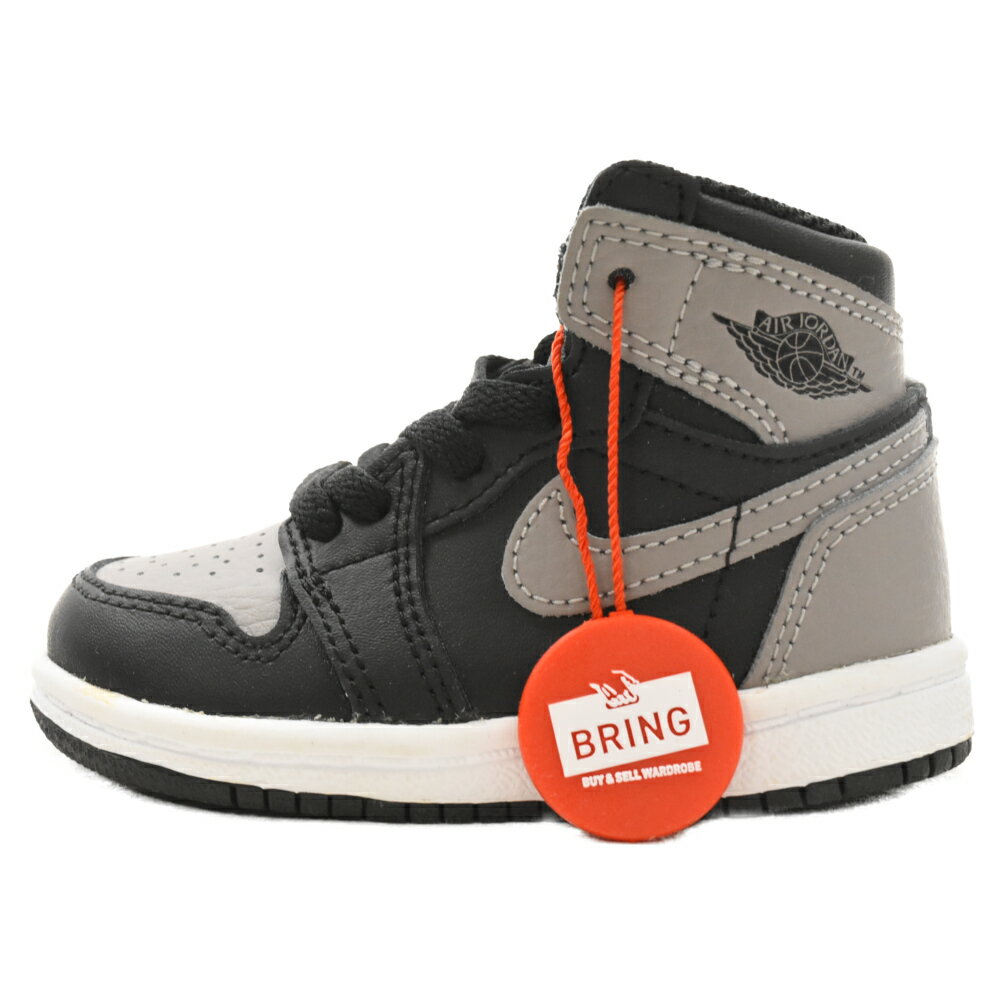 NIKE(ナイキ) サイズ:11.0cm AIR JORDAN 1 RETRO HIGH SHADOW TD エアジョーダンワンハイカットスニーカー シャドー ブラック グレー キッズ ベビー US5c/11cm AQ2665-013【新古品/中古】【程度S】【カラーブラック】【取扱店舗BRING KICKS】