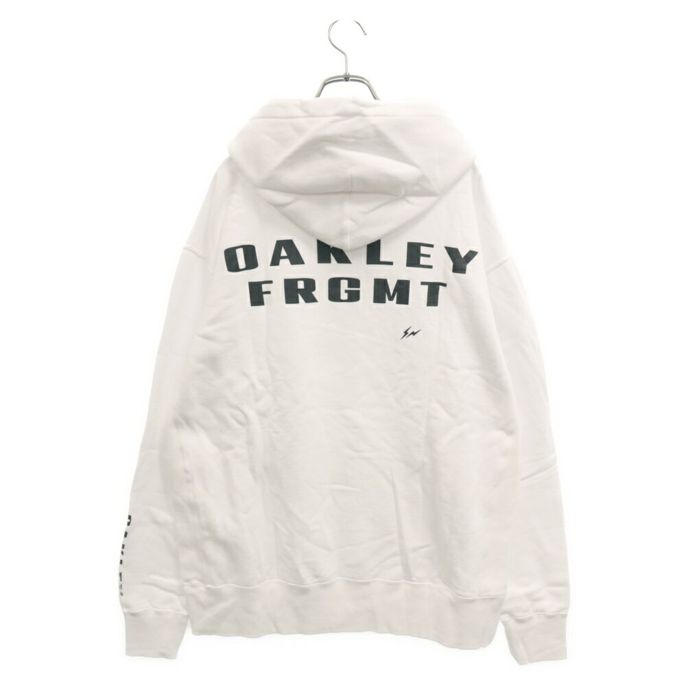 FRAGMENT DESIGN(フラグメントデザイン) サイズ:L ×OAKLEY HOODIE オークリー ロゴプリント フーディー パーカー ホワイト FOA405053