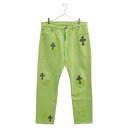 CHROME HEARTS(クロムハーツ) サイズ:36 ×levi's U VNTG JEAN GREEN／RED TAB リーバイス 501 クロスパッチ デニムパンツ グリーン【中古】【程度B】【カラーグリーン】【取扱店舗AWESOME原宿店】