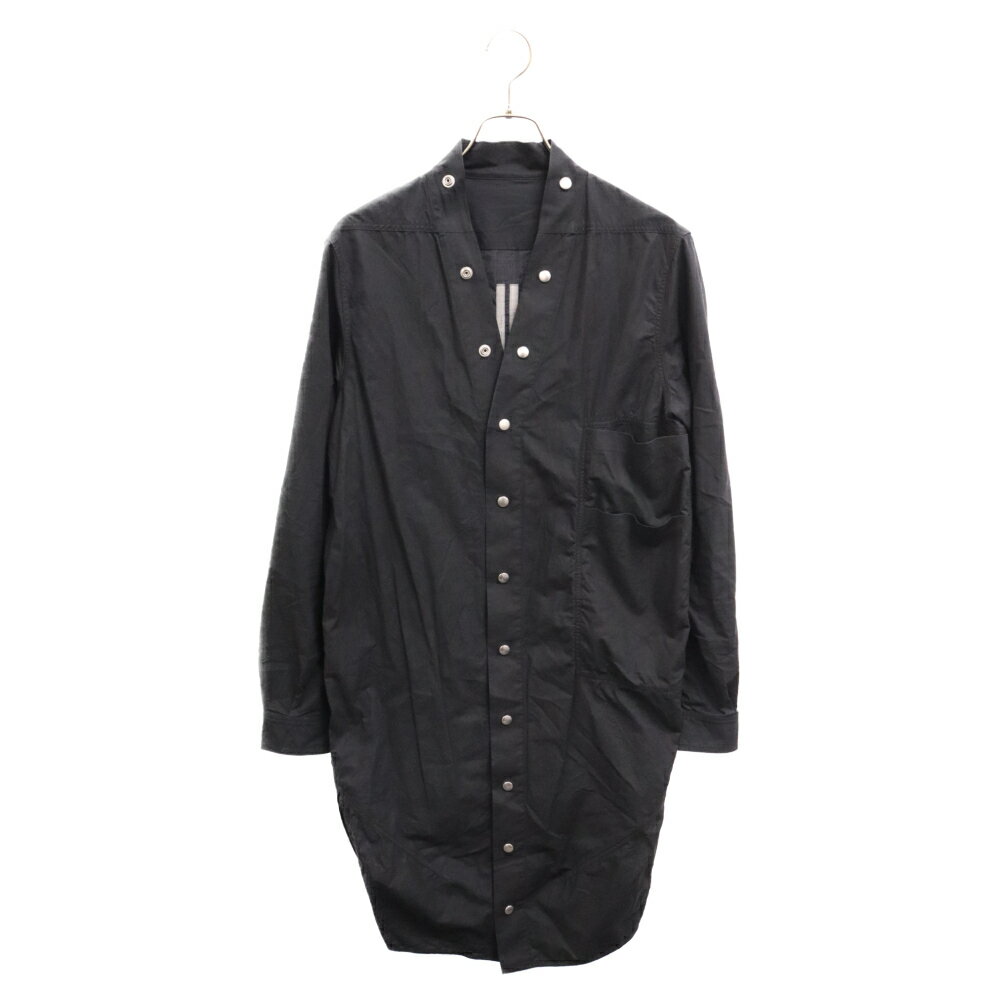 楽天ブランド買取・販売　BRINGRick Owens（リックオウエンス） サイズ:38 20SS LARRY SHIRT DRESS ラリーシャツ ドレス スナップボタン ブラック RP20S1556-P【中古】【程度B】【カラーブラック】【取扱店舗BRING渋谷ANNEX店】