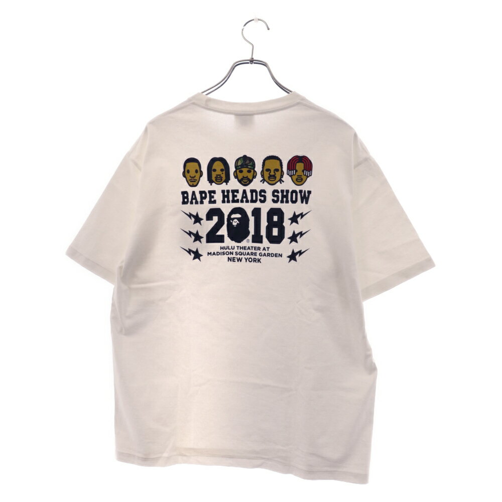 A BATHING APE(アベイシングエイプ) サイズ:2XL BAPE HEADS SHOW 2018 ロゴプリントクルーネック半袖Tシャツ ホワイト【中古】【程度A】【カラーホワイト】【取扱店舗BRING京都河原町店】