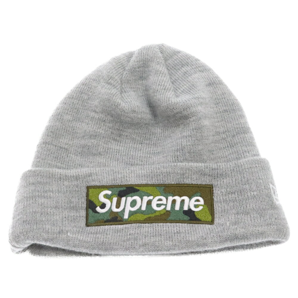 SUPREME(シュプリーム) ×NEW ERA 23AW Box Logo Beanie ニューエラ ボックスロゴビーニー ニットキャップ 帽子 グレー【中古】【程度B..