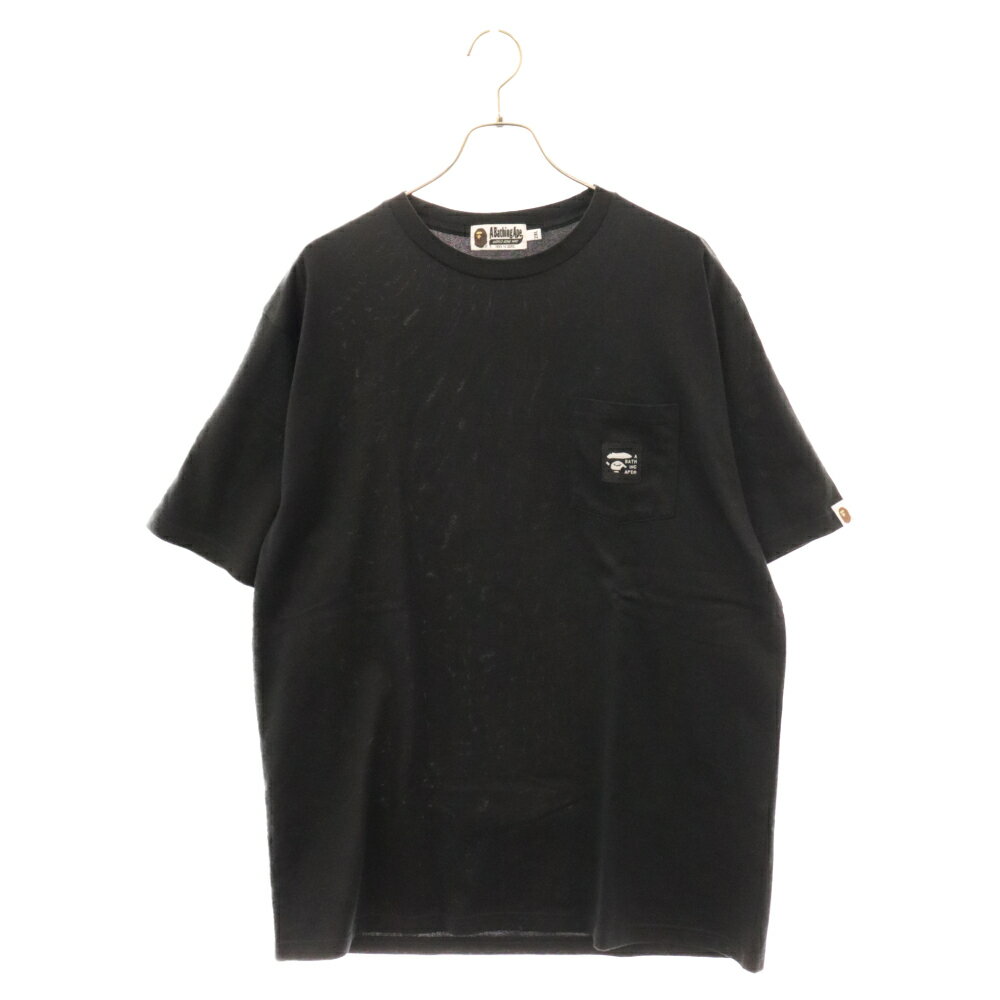 A BATHING APE(アベイシングエイプ) サイズ:2XL Ape Label Pocket T-Shirt ラベルロゴパッチクルーネック半袖Tシャツ ブラック【中古】【程度A】【カラーブラック】【取扱店舗BRING京都河原町店】