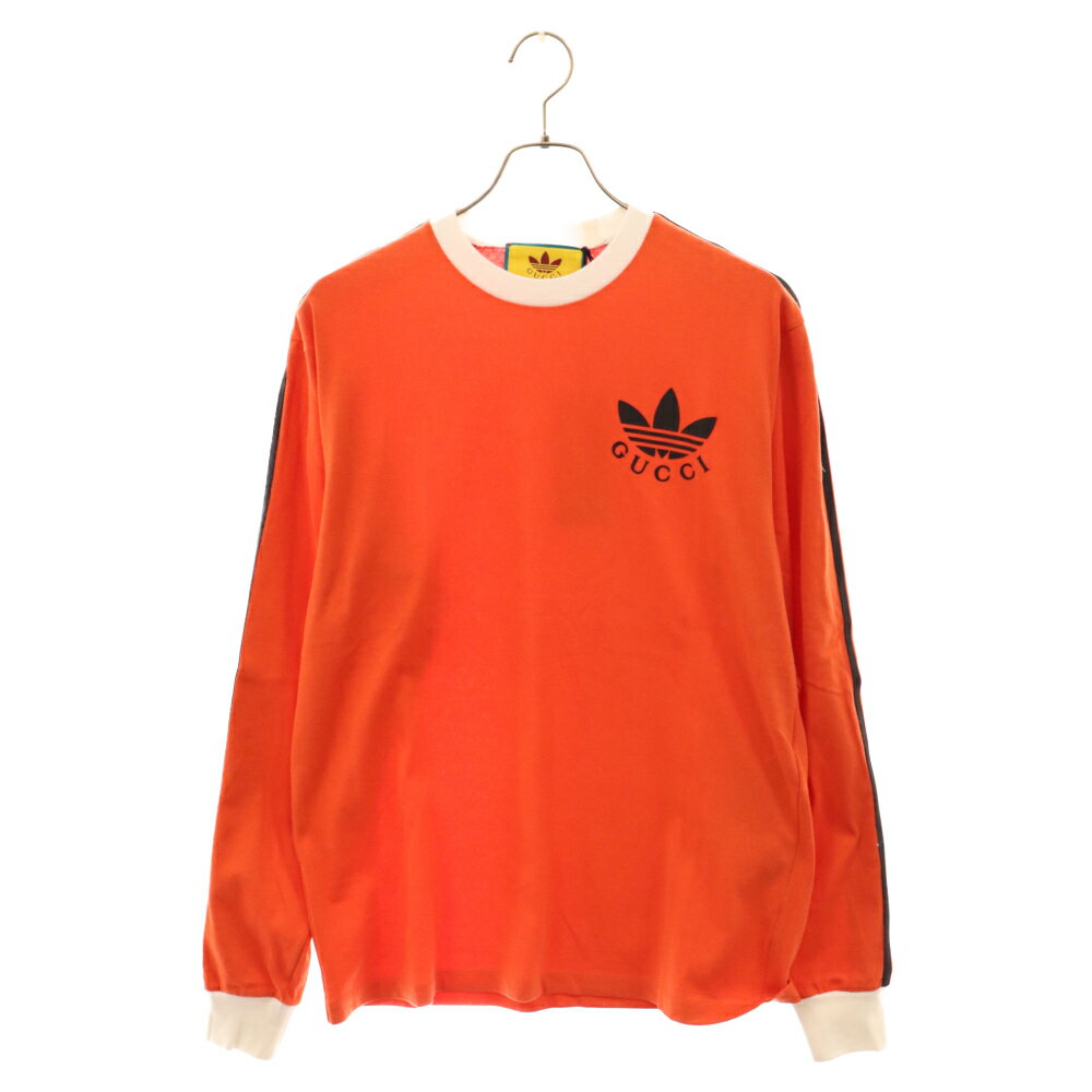 GUCCI(グッチ) サイズ:XS 23SS×adidas 722944 XJE1H アディダス 3ストライプロングスリーブ長袖Tシャツ オレンジ【中古】【程度A】【カラーオレンジ】【取扱店舗BRING心斎橋店】