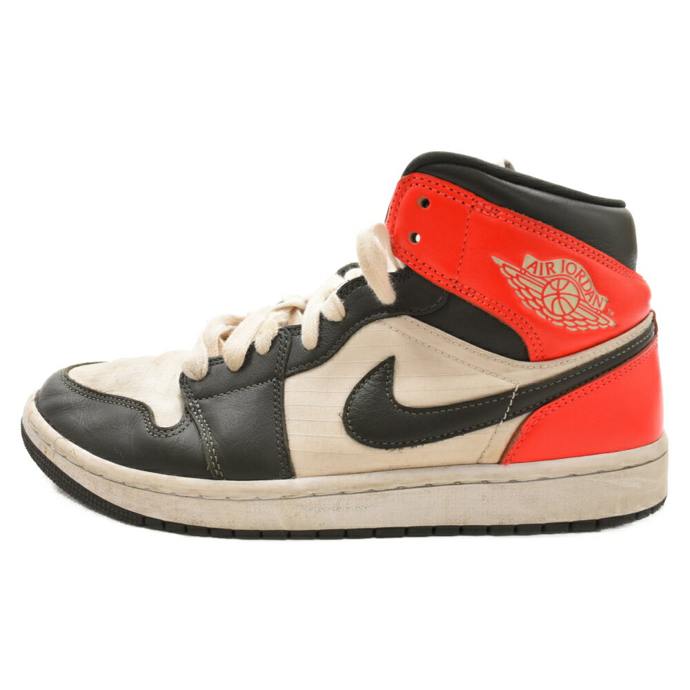 NIKE(ナイキ) サイズ:US10.5/27.5cm WMNS AIR JORDAN 1 MID NEWSPRINT DQ6078-100 エアジョーダン ウィメンズ ミッドカットスニーカー ニュースプリント グレー【中古】【程度B】【カラーグレー】【取扱店舗BRING THRIFT CLOSET】