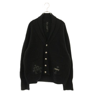 CHROME HEARTS(クロムハーツ) サイズ:L SWTR M BAIT & TACKLE CARDIGAN クロスパッチ付きカシミアカーディガン ブラック【中古】【程度A】【カラーブラック】【取扱店舗原宿】