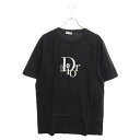 楽天ブランド買取・販売　BRINGDior HOMME（ディオールオム） サイズ:M 23SS×ERL Relaxed Fit Tee×イーアールエル リラックスフィット ロゴ刺繍 ラメ半袖Tシャツ ブラック 313J647A0817【中古】【程度B】【カラーブラック】【取扱店舗新宿】