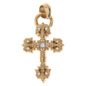 CHROME HEARTS(クロムハーツ) 22K FILIG CROSS-XSM P D フィリグリークロスXS PAVEダイヤ ゴールドネックレストップ【中古】【程度A】【カラーゴールド】【取扱店舗OneStyle新宿店】