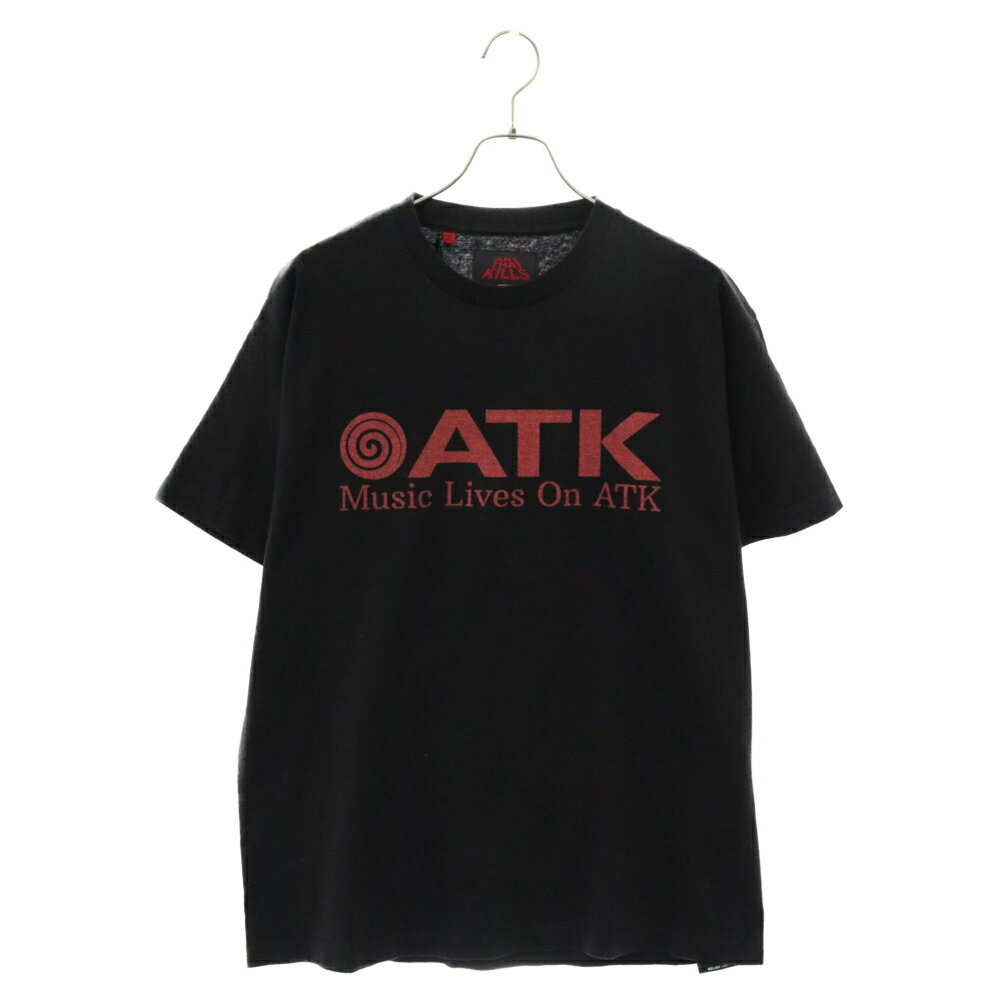 楽天ブランド買取・販売　BRINGGALLERY DEPT.（ギャラリーデプト） サイズ:M ART THAT KILLS MUSIC LIVES ON ATK ロゴ 半袖Tシャツカットソー ブラック【新古品/中古】【程度S】【カラーブラック】【取扱店舗原宿】