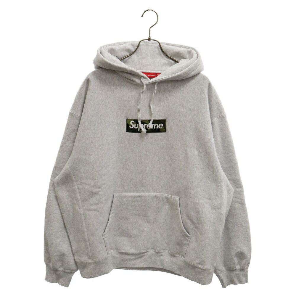 SUPREME(シュプリーム) サイズ:XL 23AW Box Logo Hooded Sweatshirt Ash Grey Camo ボックスロゴ スウェット プルオーバーパーカー グレー【中古】【程度A】【カラーグレー】【取扱店舗BRING渋谷ANNEX店】