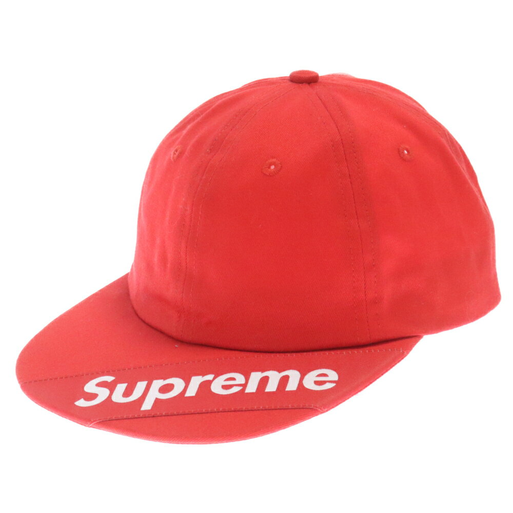 SUPREME(シュプリーム) 18SS Visor Label 6-Panel バイザーシックスパネル キャップ 帽子 レッド【中古】【程度B】【カラーレッド】【取扱店舗原宿】