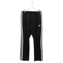 Needles(ニードルス) サイズ:S ×FREAK 039 S STORE NARROW TRACKPANTS FK382 フリークストア別注 サイドライントラックパンツ ロゴ刺繍ジャージ ブラック/ホワイト【中古】【程度B】【カラーブラック】【取扱店舗渋谷】