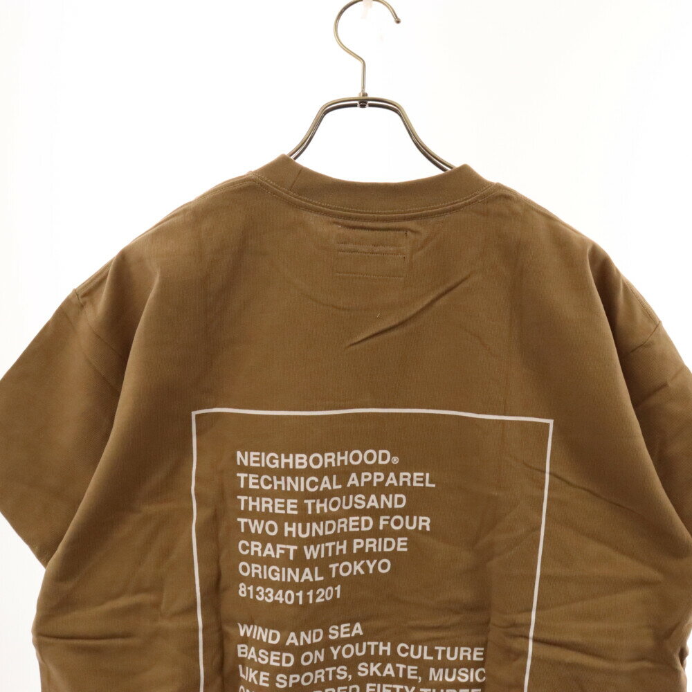 WIND AND SEA(ウィンダンシー) サイズ:XL 22SS×NEIGHBORHOOD C-TEE.SS ネイバーフッド ロゴプリント クルーネック カットソー 半袖Tシャツ ブラウン 221FRWSN-STM01S【中古】【程度B】【カラーブラウン】【取扱店舗BRING THRIFT CLOSET】 3