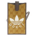 GUCCI(グッチ) ×adidas アディダス スマートフォンケース ショルダーバッグ ブラウン 702203【中古】【程度A】【カラーブラウン】【取扱店舗新宿】