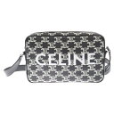 CELINE(セリーヌ) 24SS トリオンフ キャンバス ロゴプリント メッセンジャーバッグ ブラック/ホワイト【中古】【程度A】【カラーブラック】【取扱店舗BRING京都河原町店】