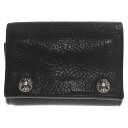 CHROME HEARTS(クロムハーツ) 3FOLD CRS PATCH WALLET 3フォールド クロスパッチ クロスボタンレザーウォレット ブラック【中古】【程度A】【カラーブラック】【取扱店舗OneStyle新宿店】